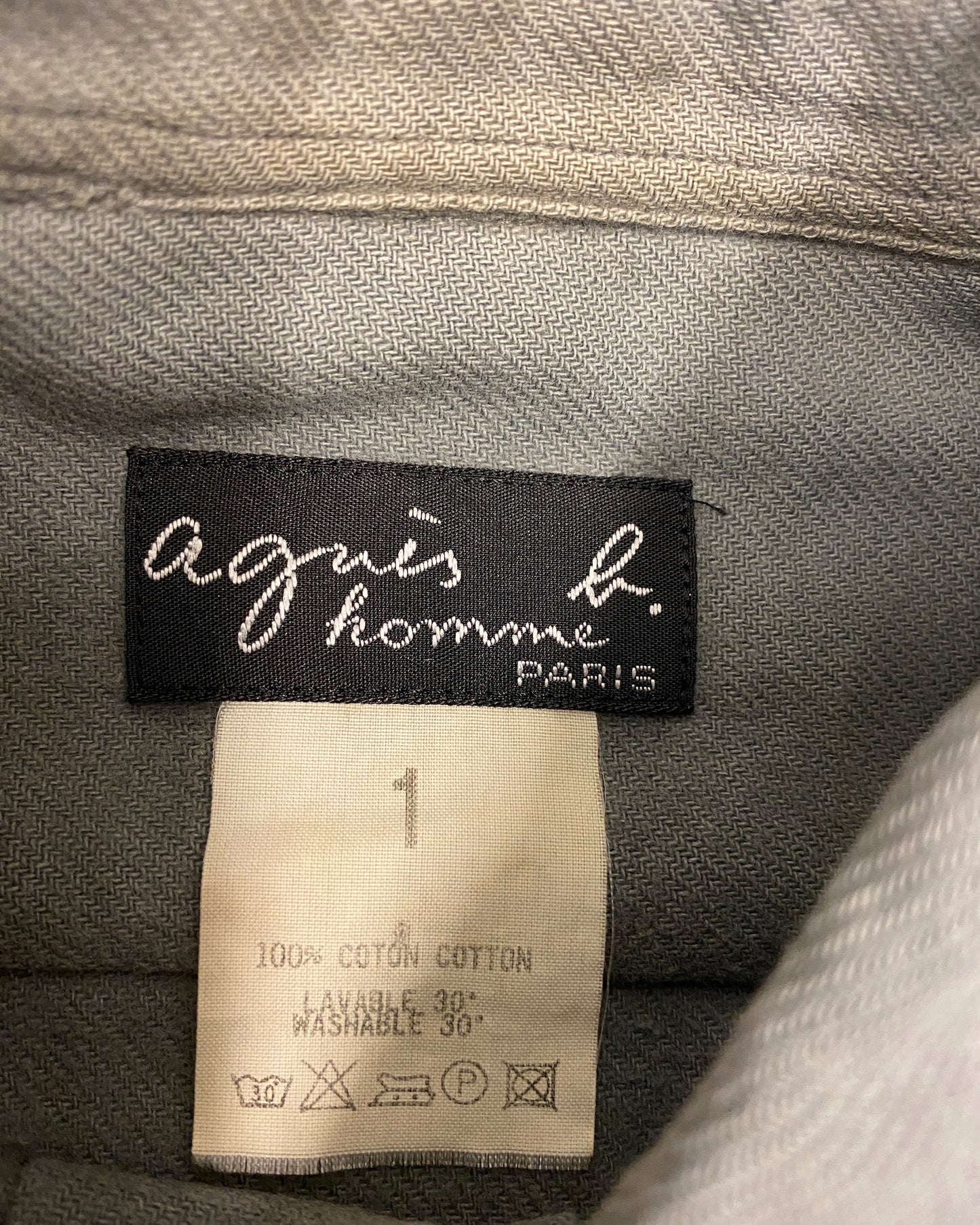 Agnès B. Homme 1990s Thick Shirt Grey