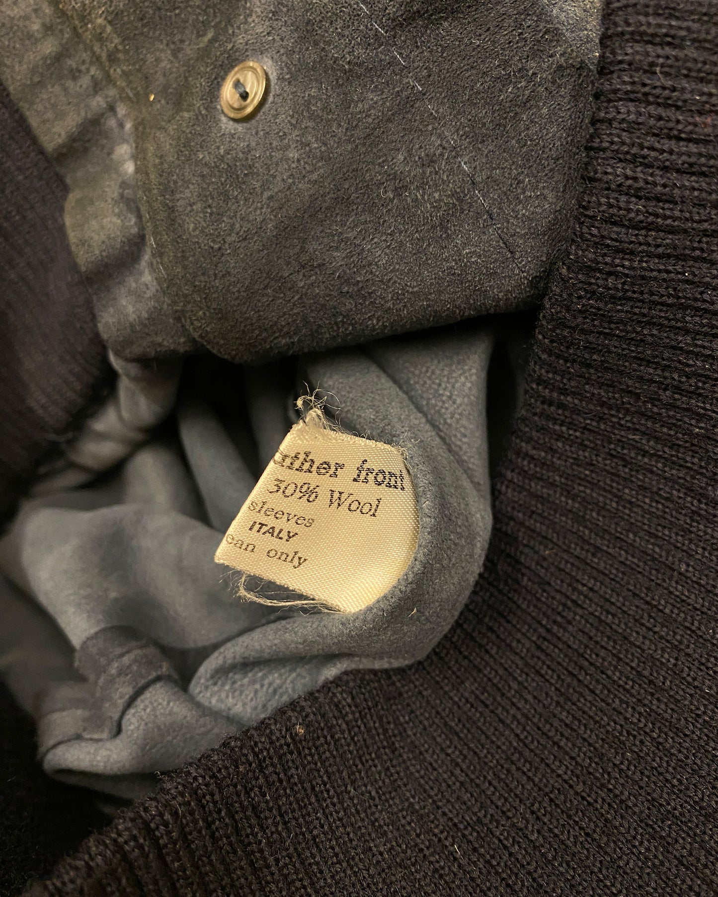 Etienne Aigner 1970s Three Tone Suede Leatherjacket Beige Navy