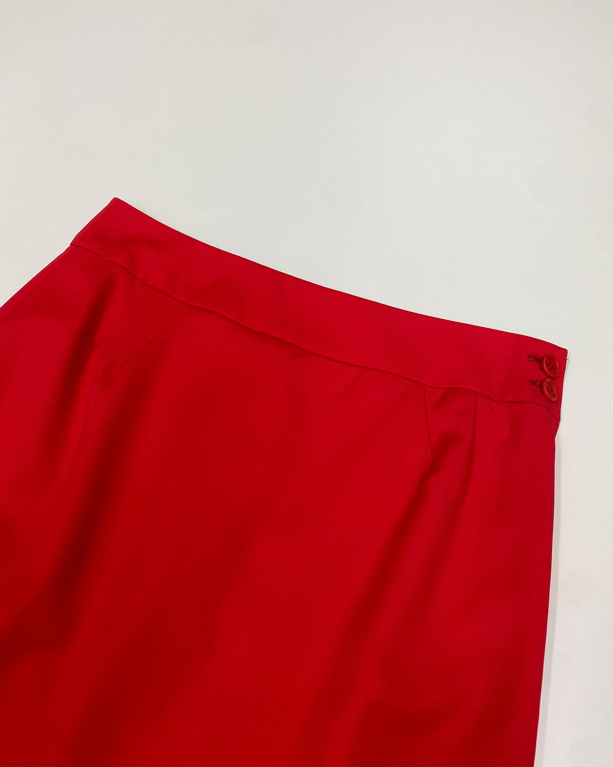 Alexander McQueen 1990s Pencil Midi Wool Skirt Red