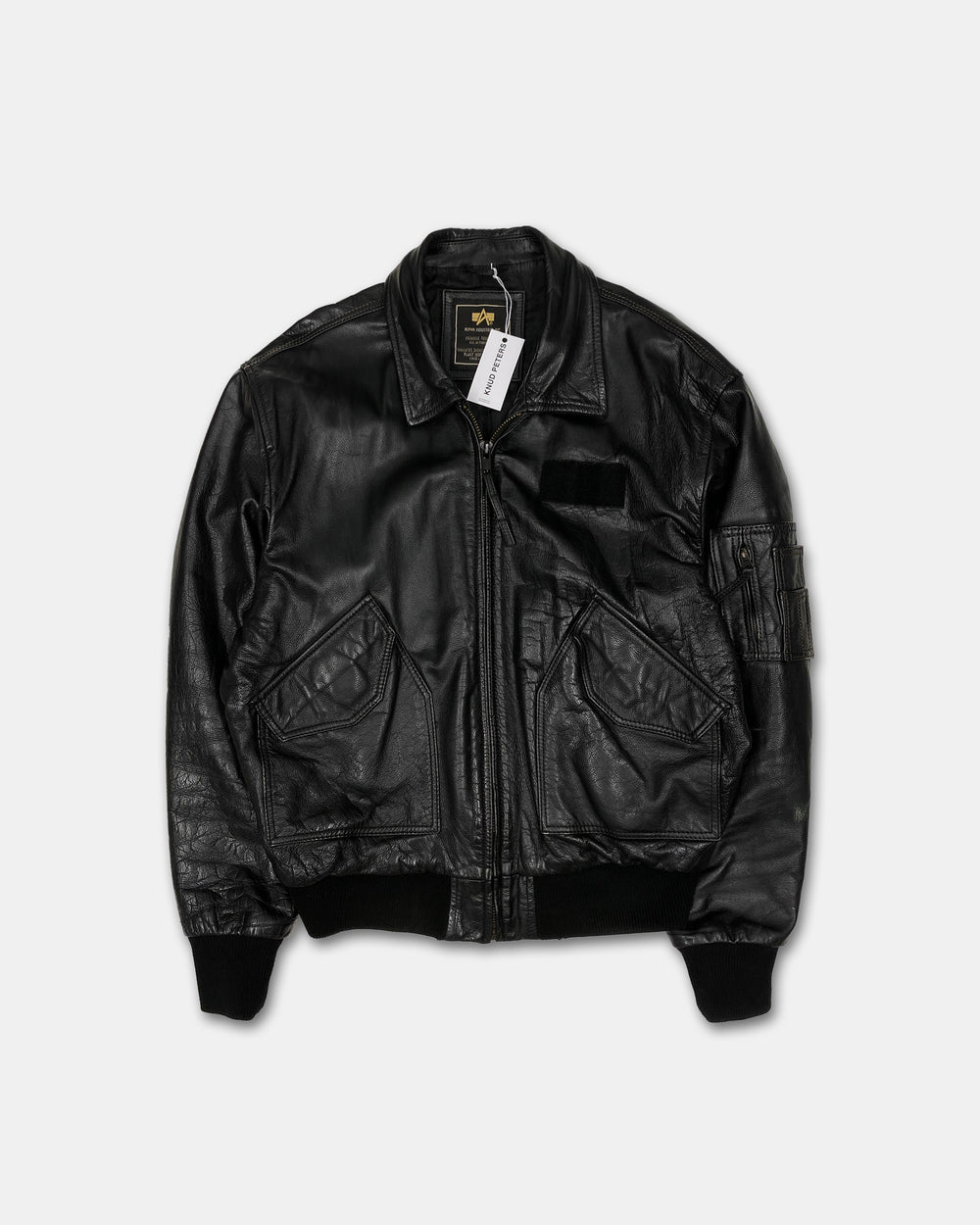 Alpha Industries 2000s CWU 45 P Bomber Leather Jacket Black