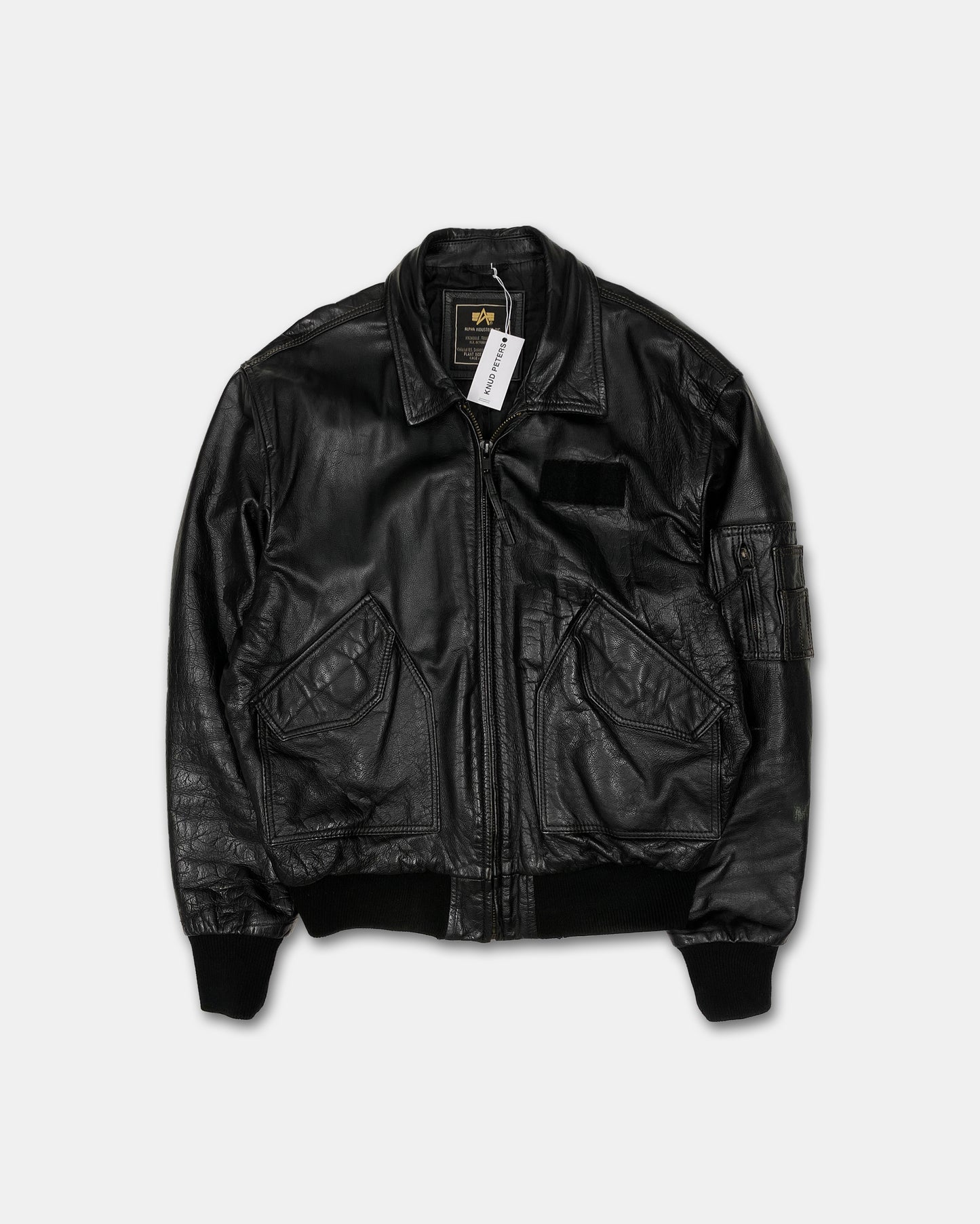 Alpha Industries 2000s CWU 45 P Bomber Leather Jacket Black
