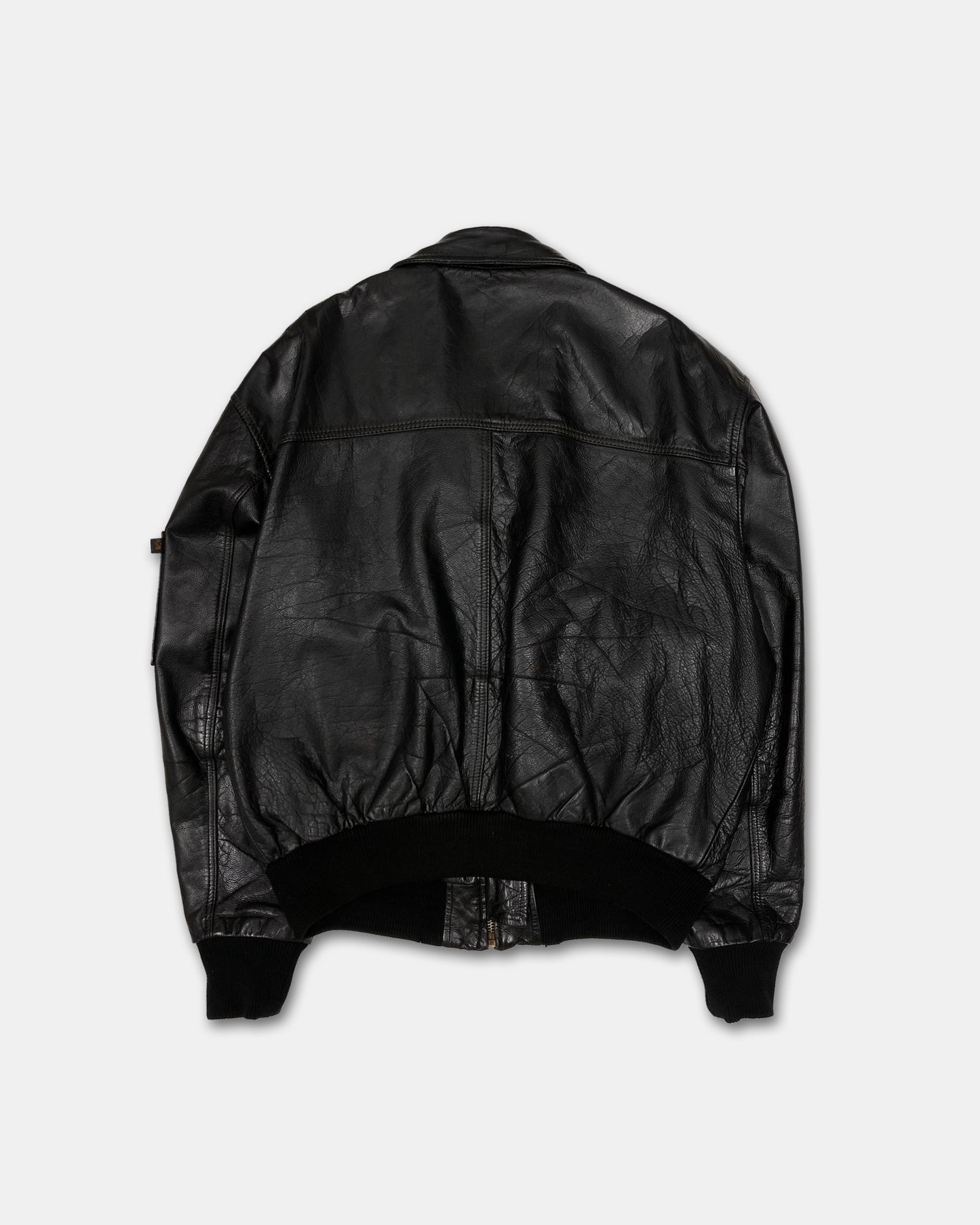 Alpha Industries 2000s CWU 45 P Bomber Leather Jacket Black