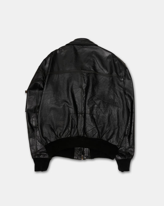 Alpha Industries 2000s CWU 45 P Bomber Leather Jacket Black