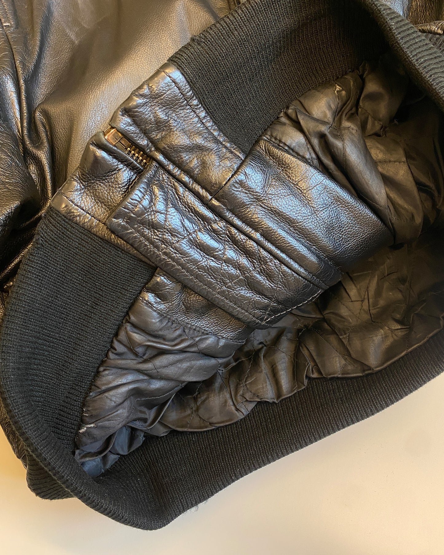 Alpha Industries 2000s CWU 45 P Bomber Leather Jacket Black