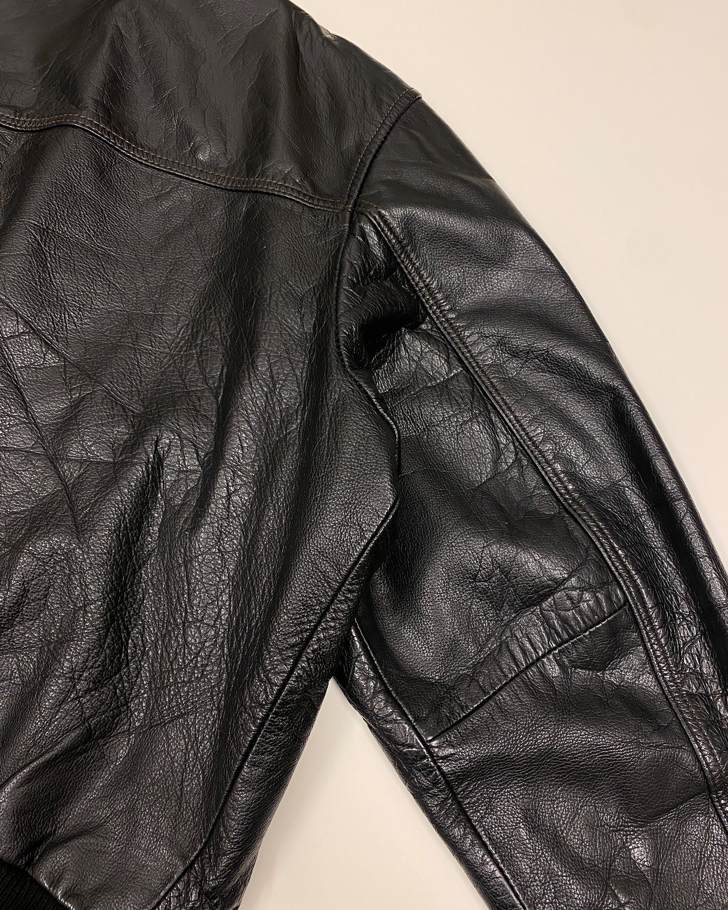 Alpha Industries 2000s CWU 45 P Bomber Leather Jacket Black
