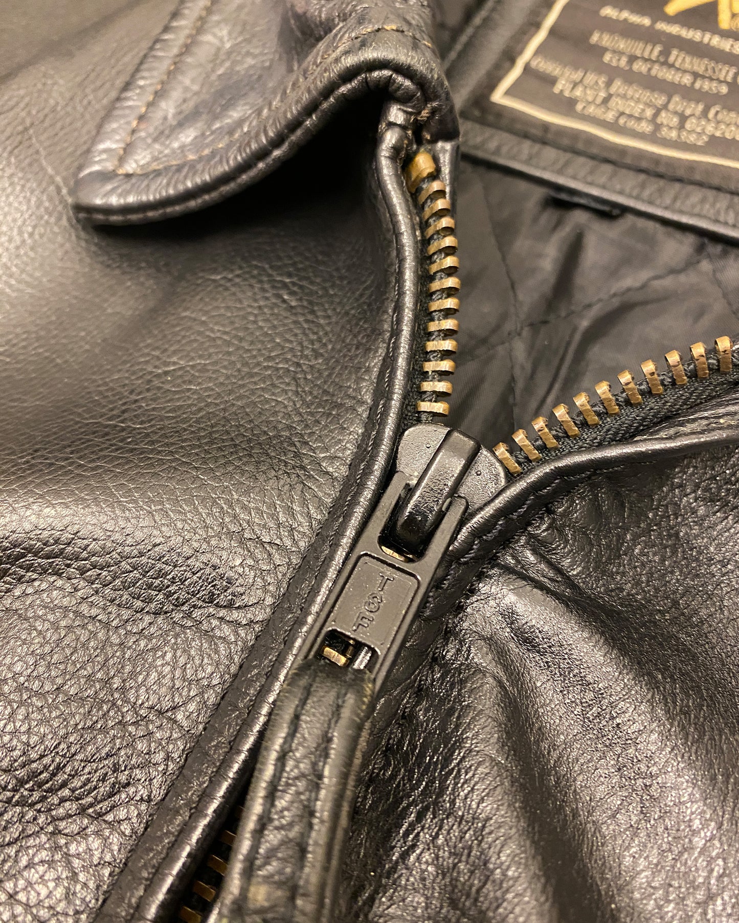 Alpha Industries 2000s CWU 45 P Bomber Leather Jacket Black