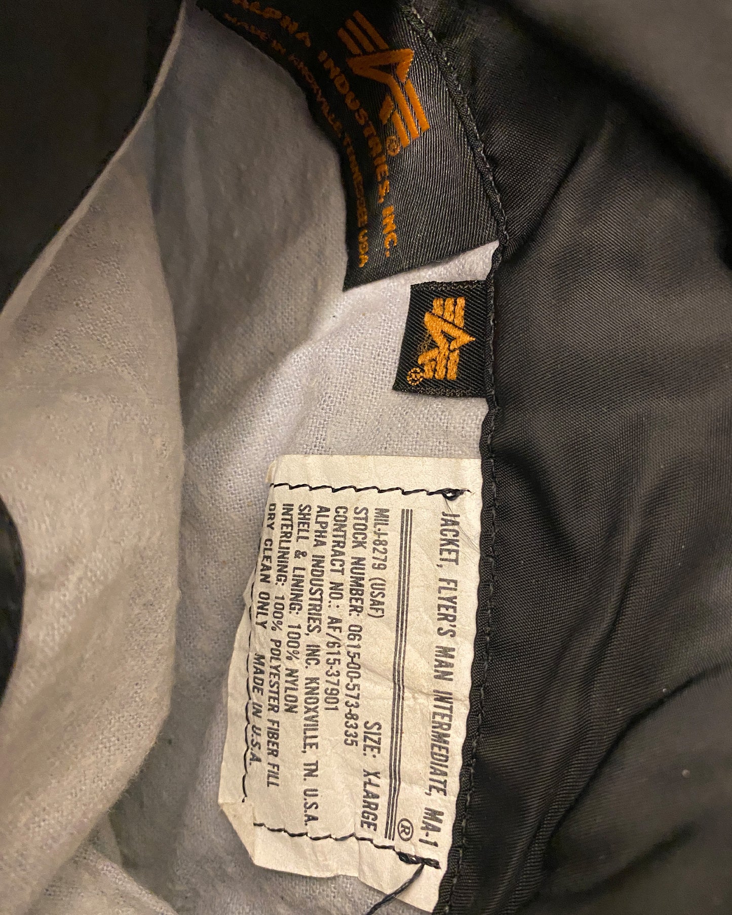 Alpha Industries 1990s Made in USA MA-1 Bomber Jacket Black