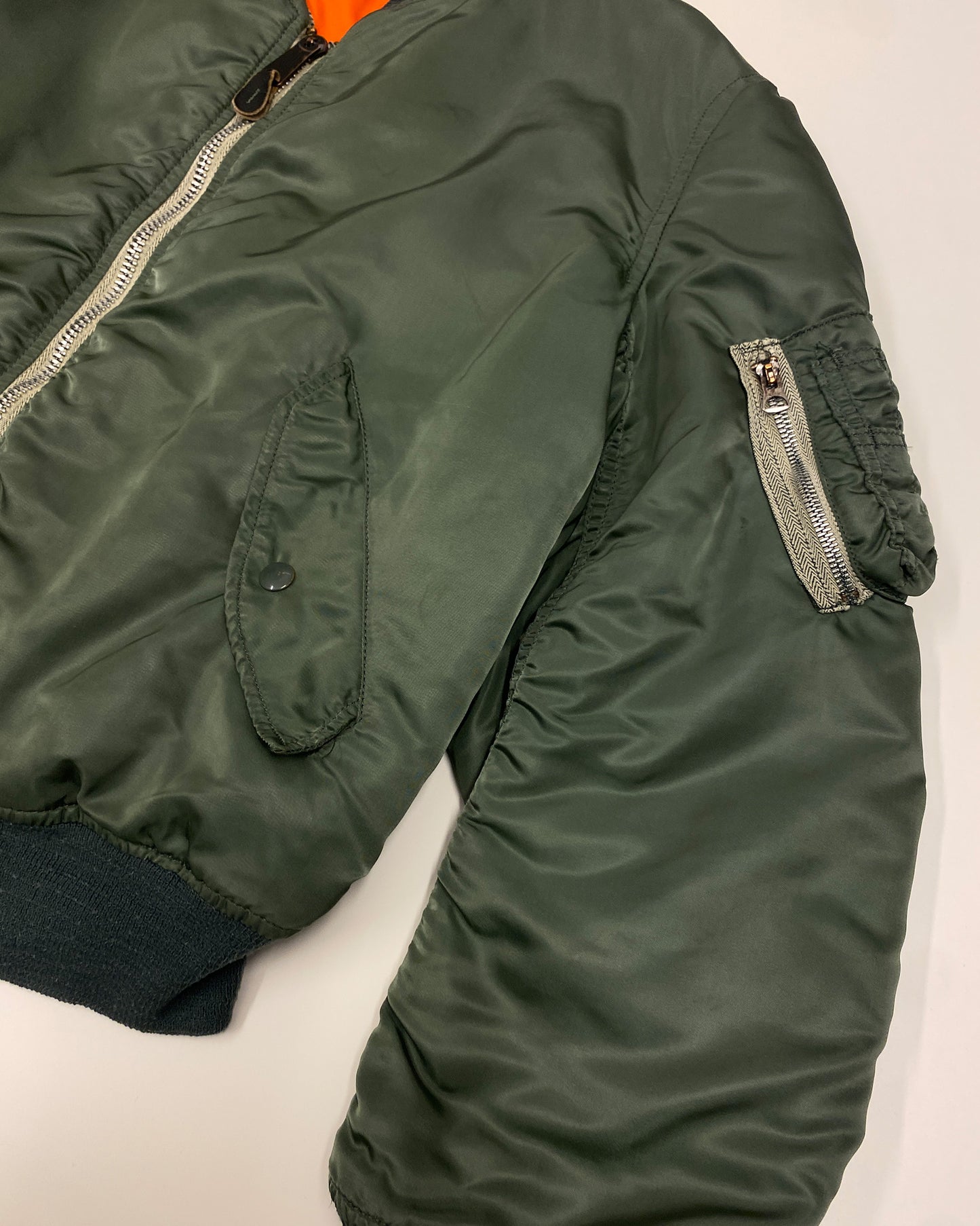 Alpha Industries 1980s Made in USA MA-1 Bomber Jacket Green