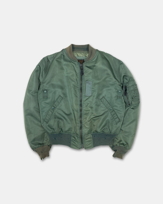 Alpha Industries 1990s Made in USA U.S. Air Force MA-1 Bomber Jacket Green