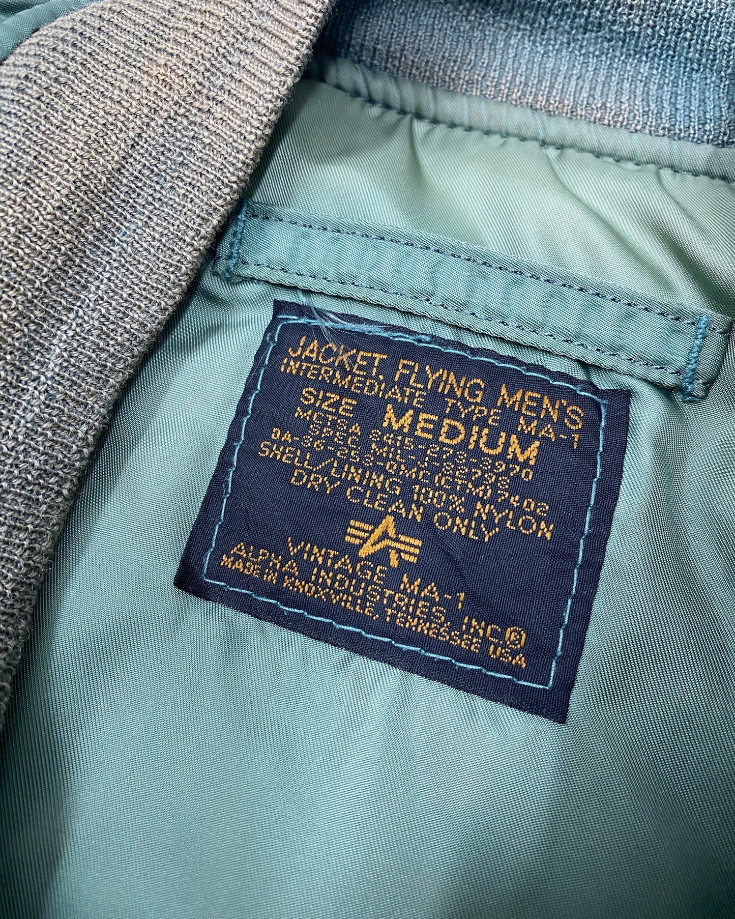 Alpha Industries 1990s Made in USA U.S. Air Force MA-1 Bomber Jacket Green