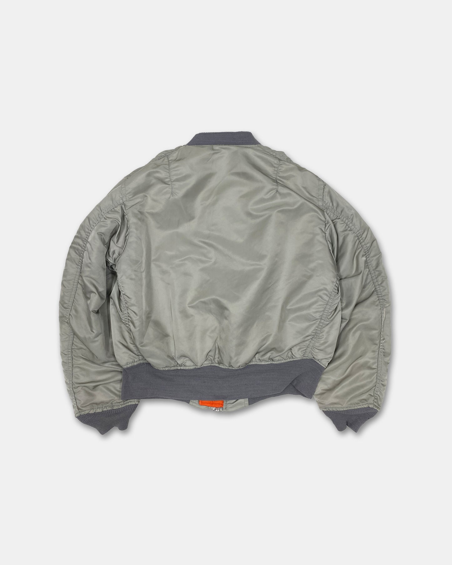 Alpha Industries 1990s Made in USA MA-1 Bomber Jacket Silver Grey