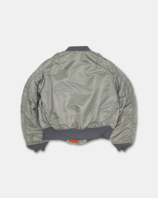 Alpha Industries 1990s Made in USA MA-1 Bomber Jacket Silver Grey