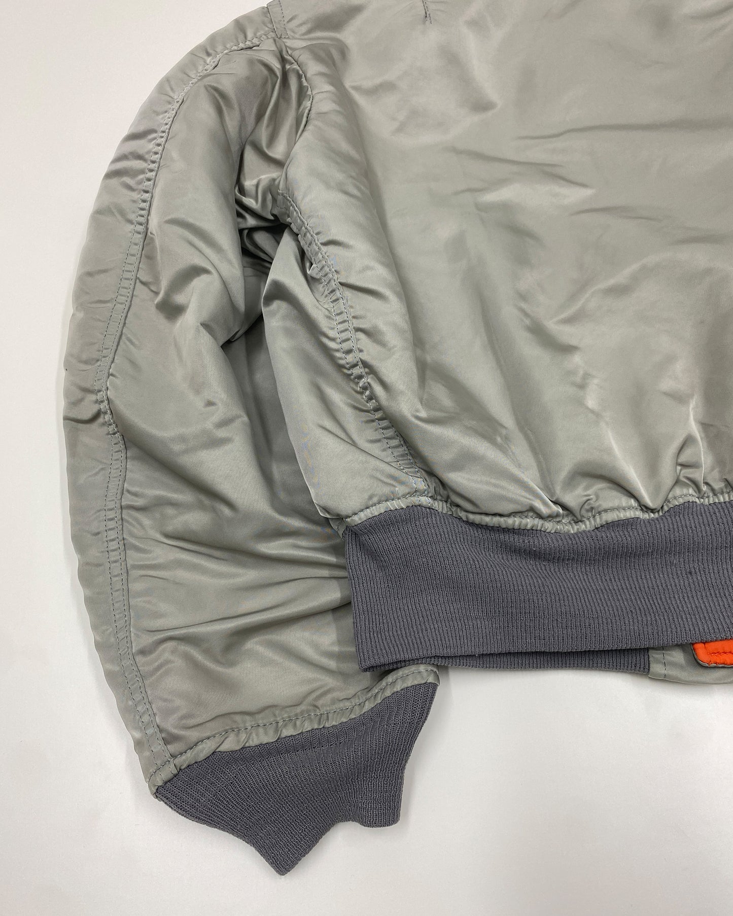 Alpha Industries 1990s Made in USA MA-1 Bomber Jacket Silver Grey
