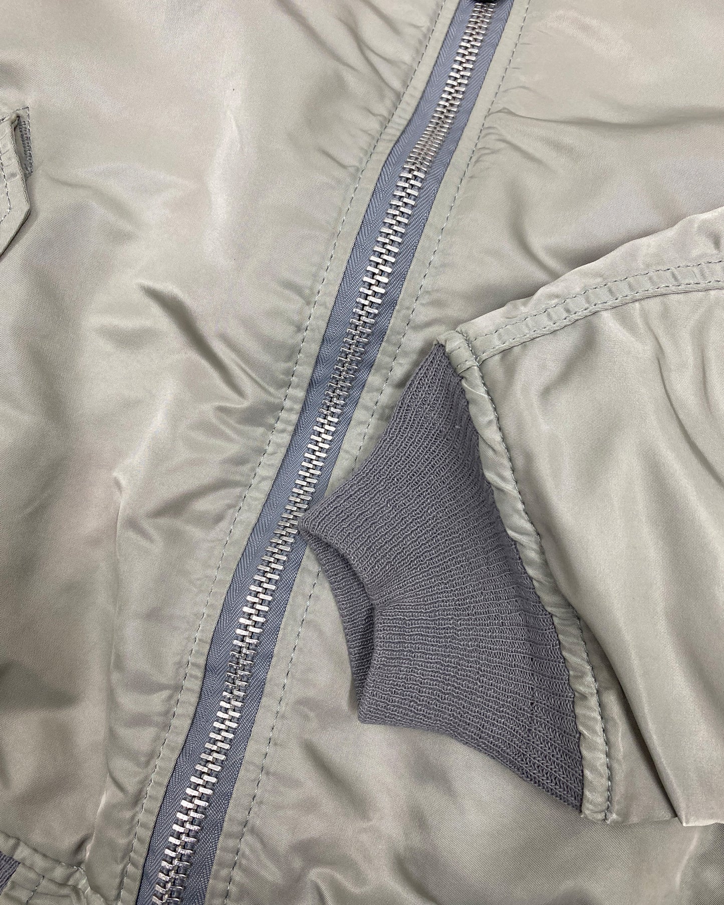 Alpha Industries 1990s Made in USA MA-1 Bomber Jacket Silver Grey