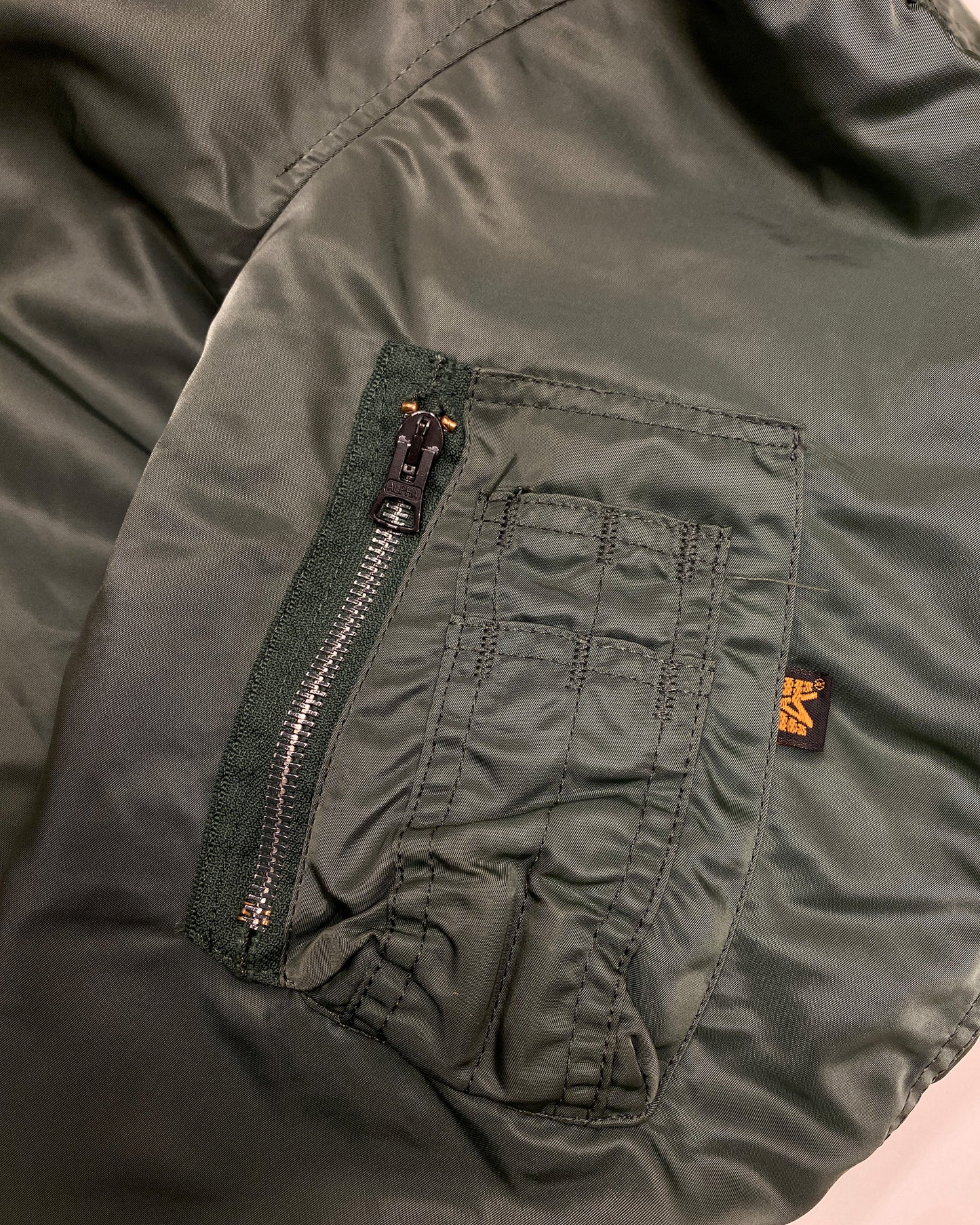 Alpha Industries 1990s Made in USA MA-1 Bomber Jacket Green