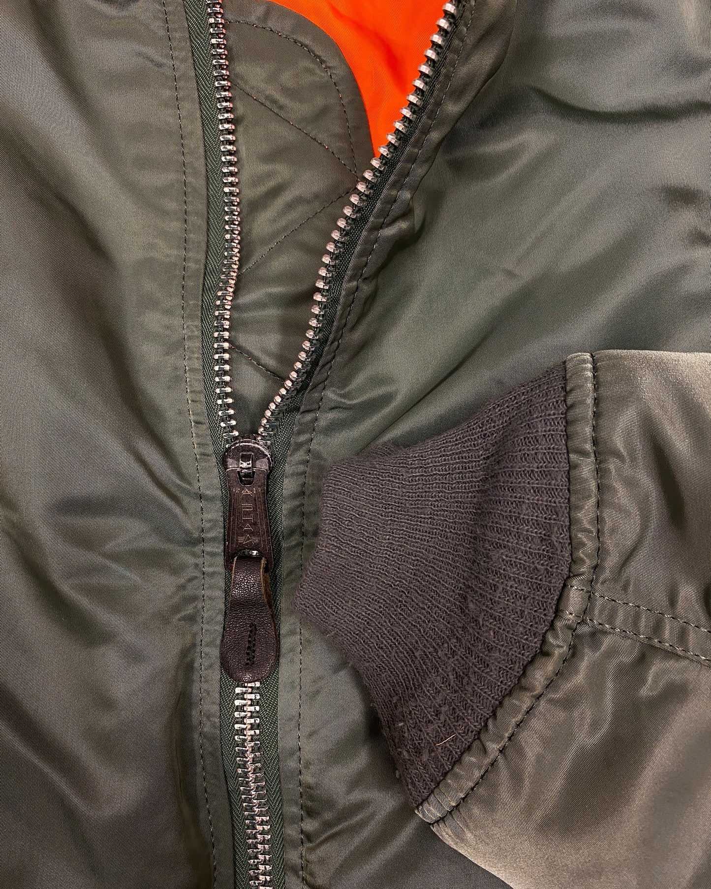 Alpha Industries 1990s Made in USA MA-1 Bomber Jacket Green