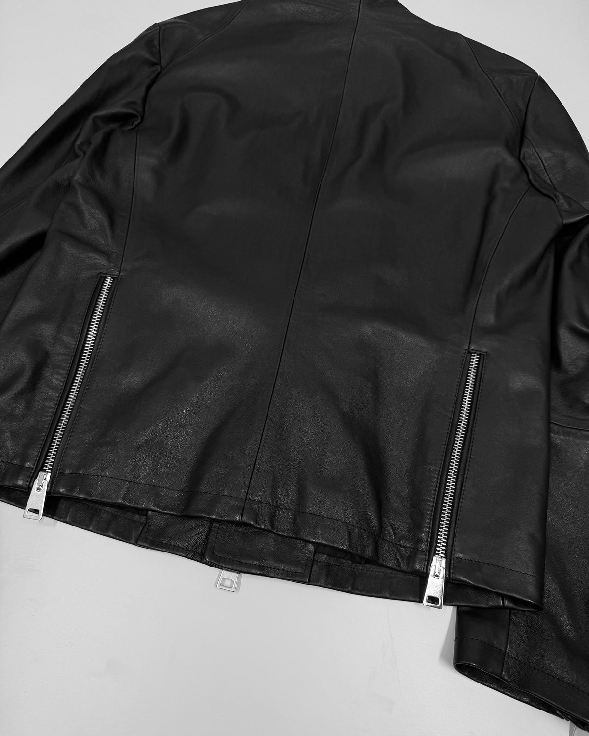 Alter Ego 2020s Zip Lamb Leather Jacket Black