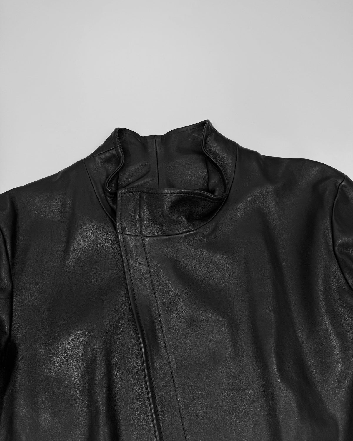 Alter Ego 2020s Zip Lamb Leather Jacket Black