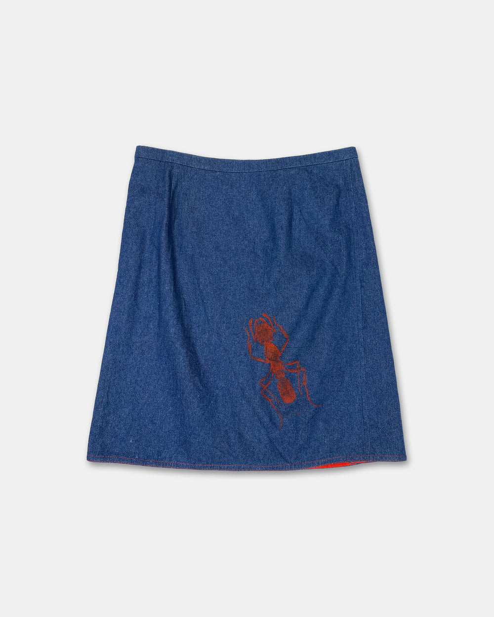 Manztoggel 2000s Handmade Ant Print Skirt Blue