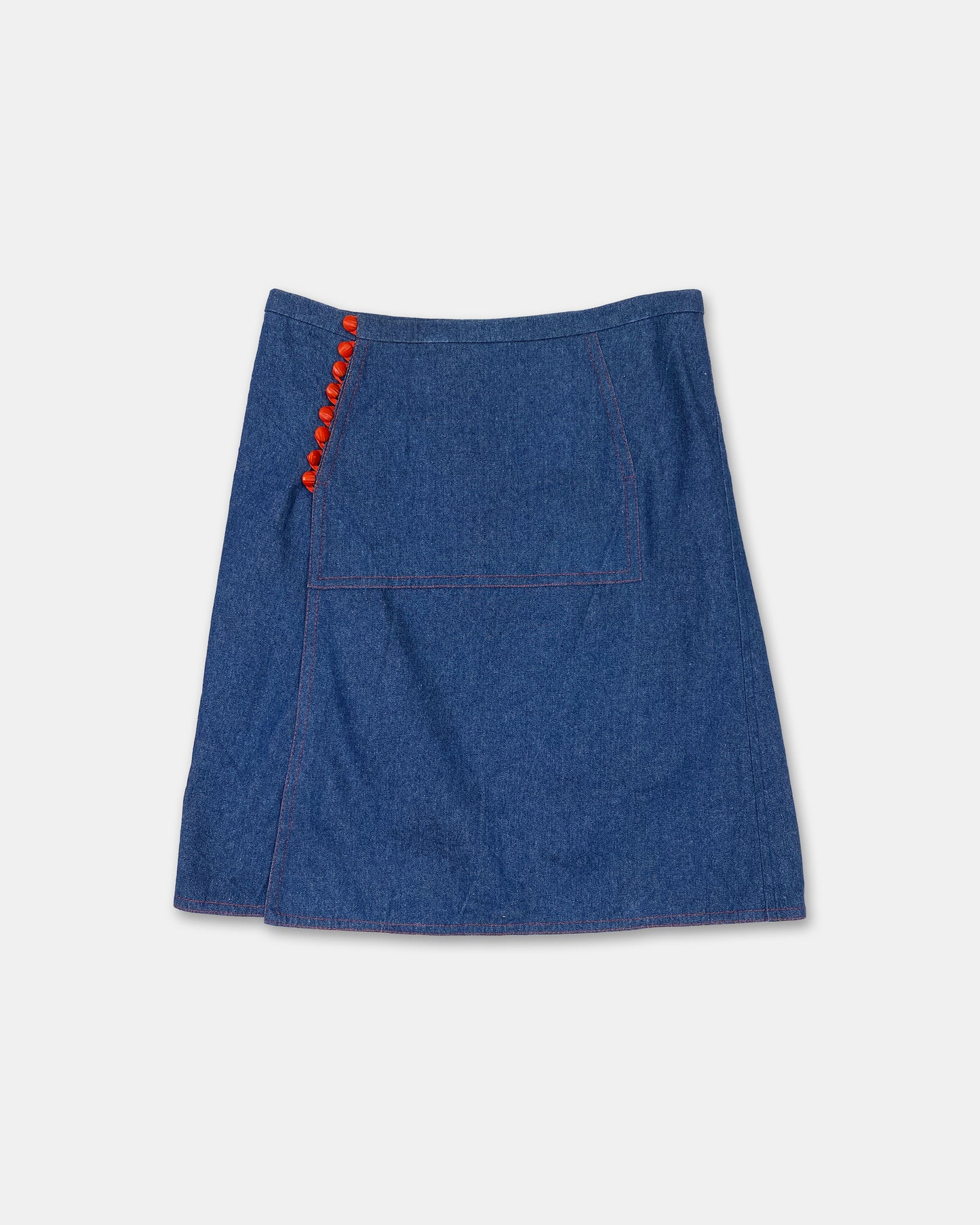 Manztoggel 2000s Handmade Ant Print Skirt Blue