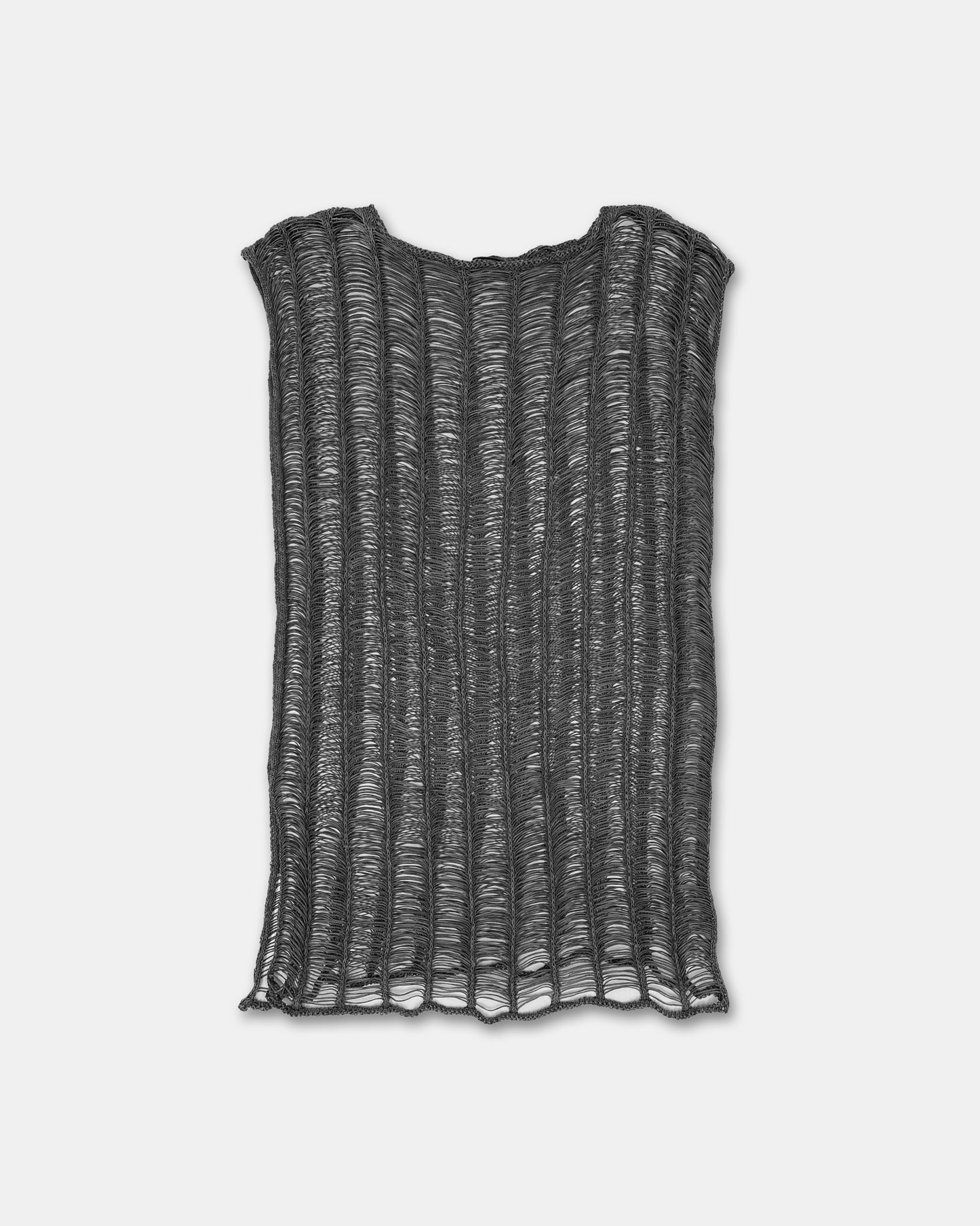 Annette Görtz 2000s Oversized Net Tank Dress Grey