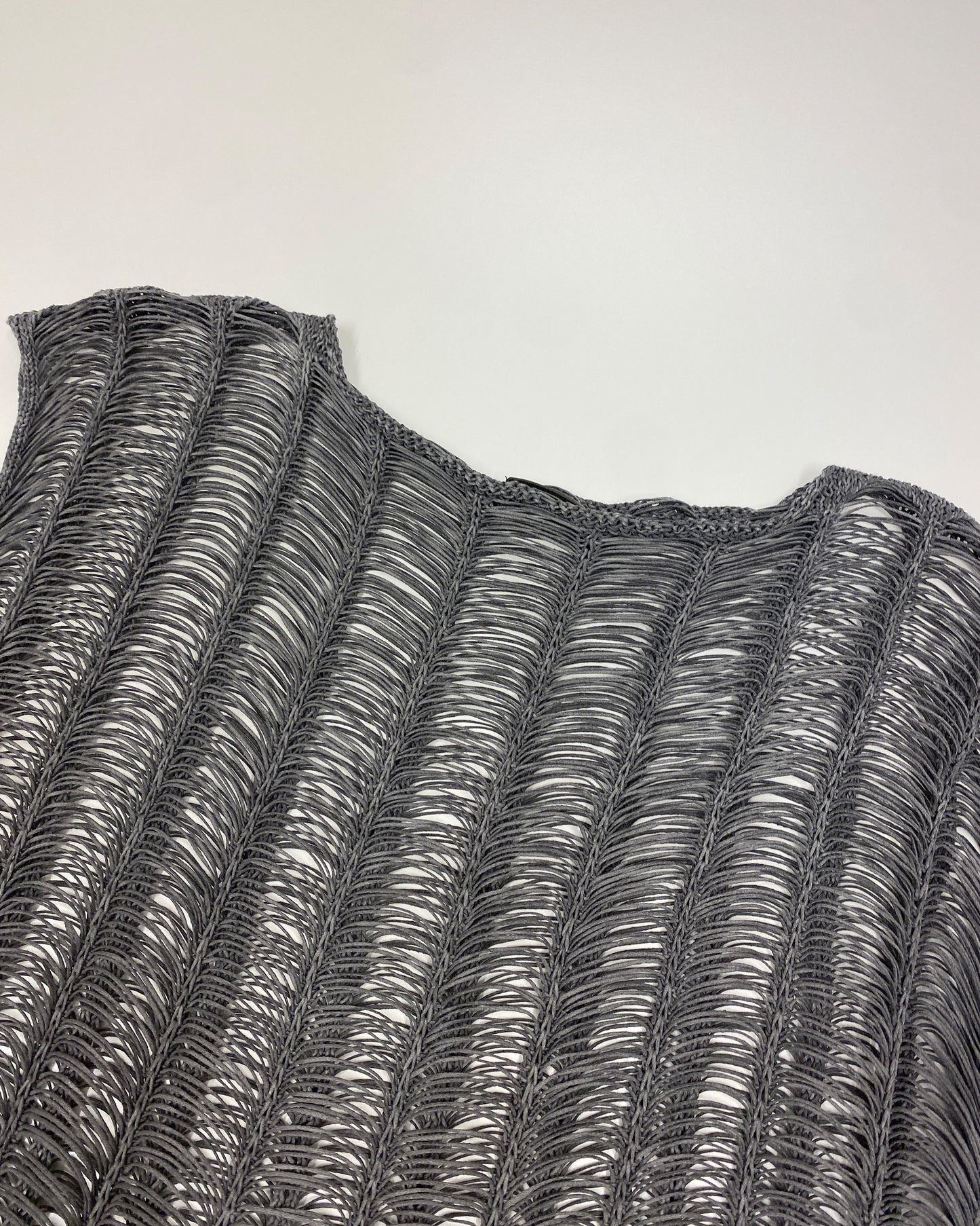 Annette Görtz 2000s Oversized Net Tank Dress Grey