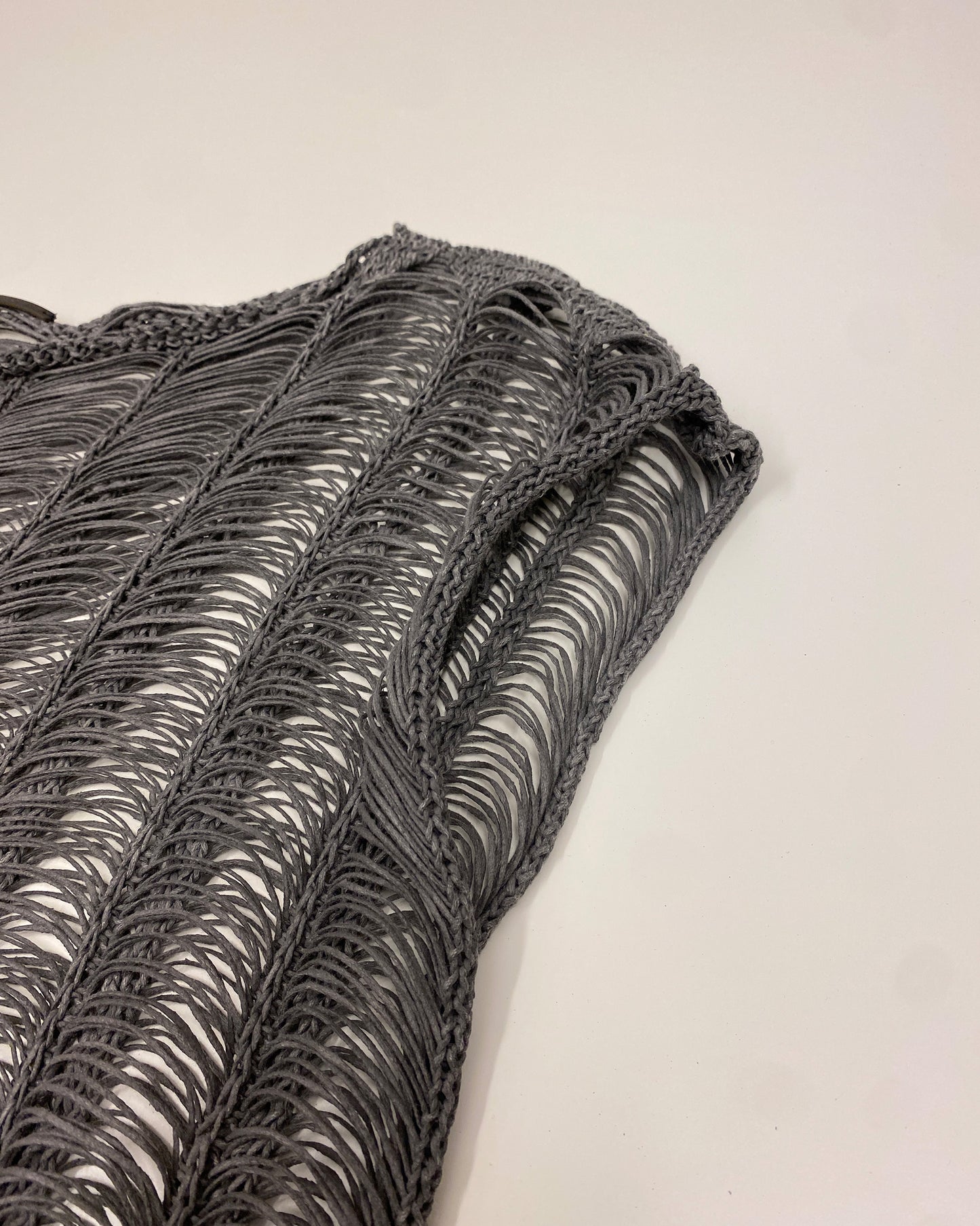 Annette Görtz 2000s Oversized Net Tank Dress Grey