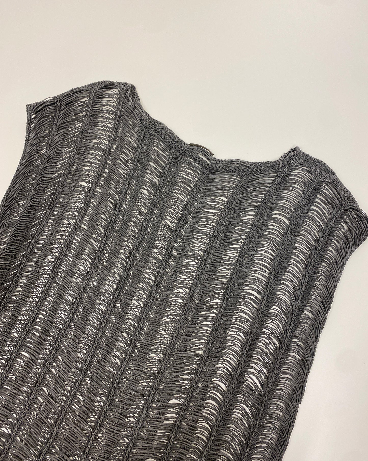 Annette Görtz 2000s Oversized Net Tank Dress Grey