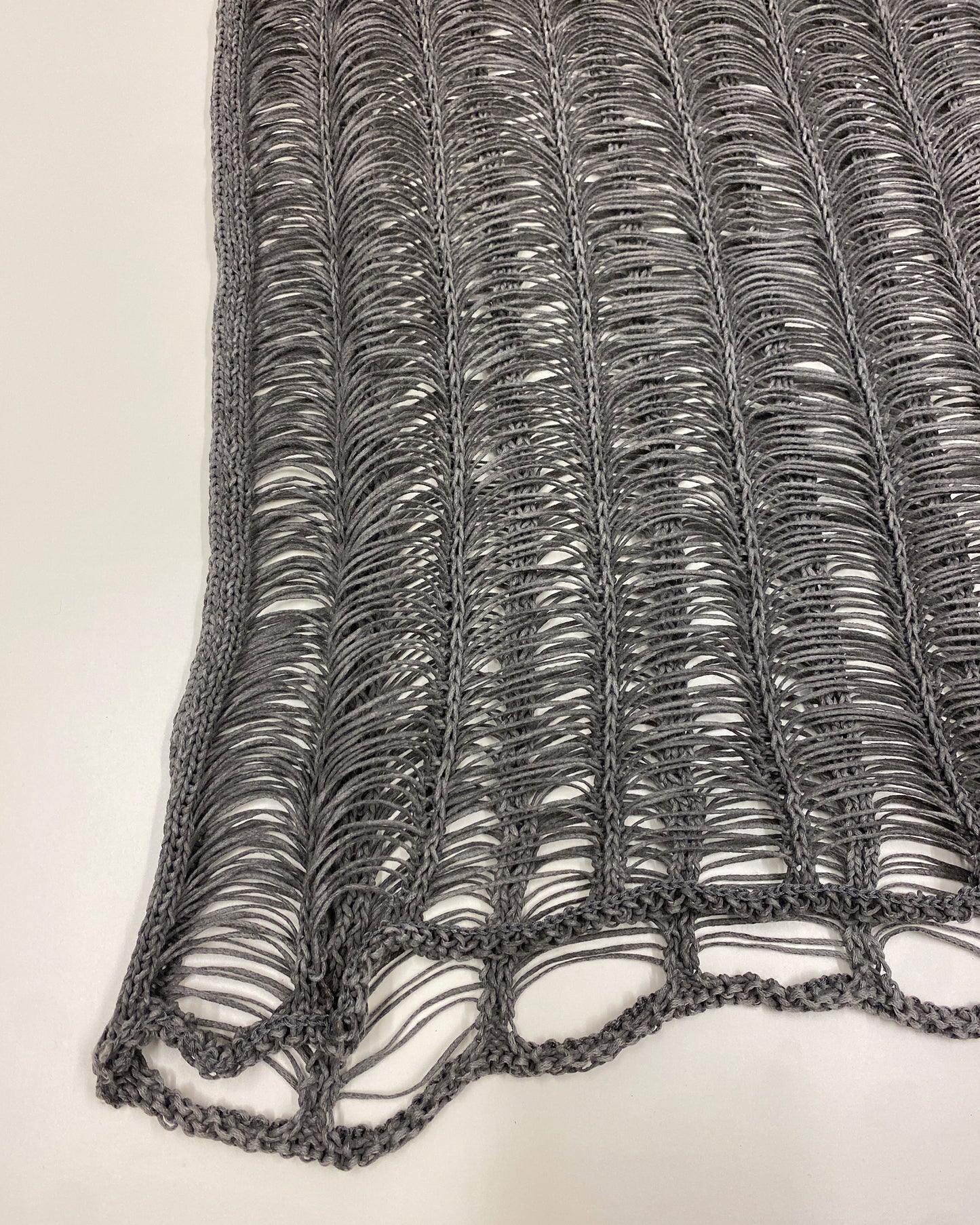 Annette Görtz 2000s Oversized Net Tank Dress Grey