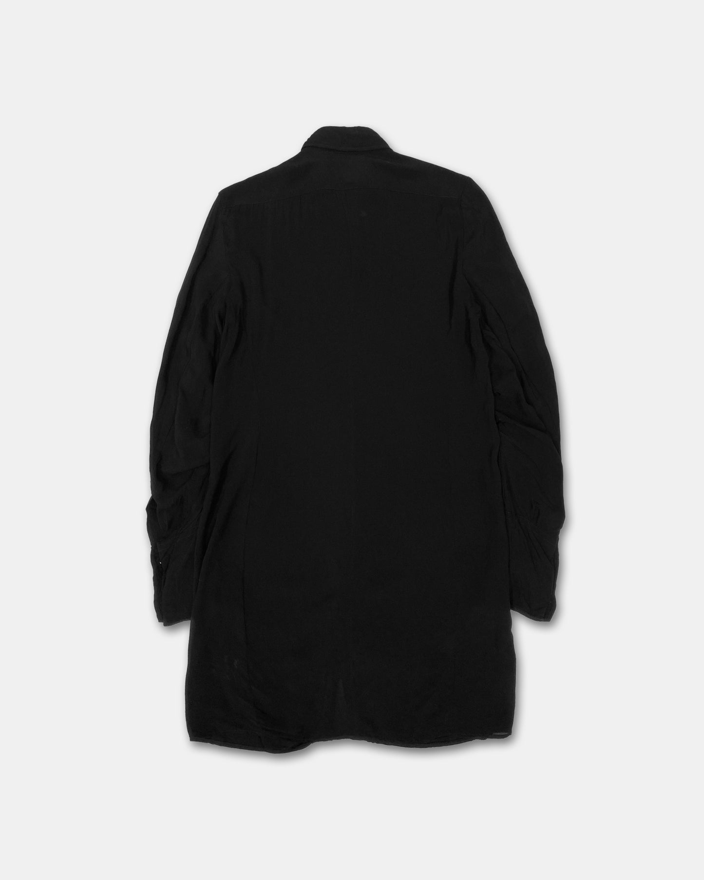 Ann Demeulemeester 2010s Rayon Shirt Short Dress Black