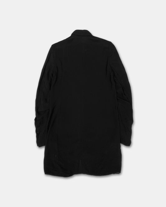 Ann Demeulemeester 2010s Rayon Shirt Short Dress Black
