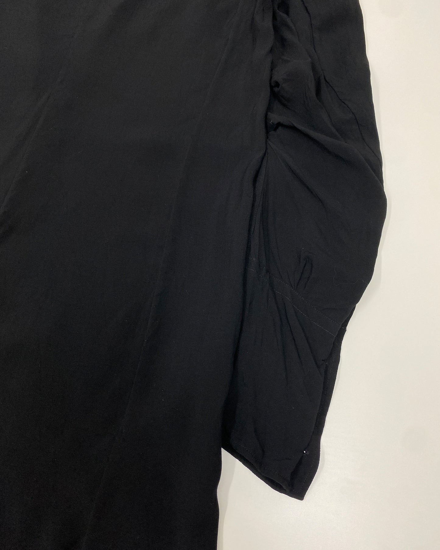 Ann Demeulemeester 2010s Rayon Shirt Short Dress Black