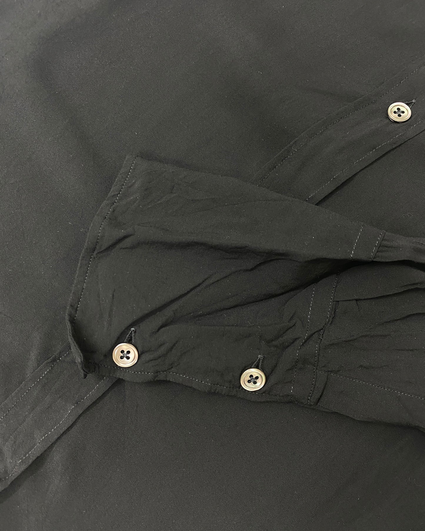 Ann Demeulemeester 2010s Rayon Shirt Short Dress Black