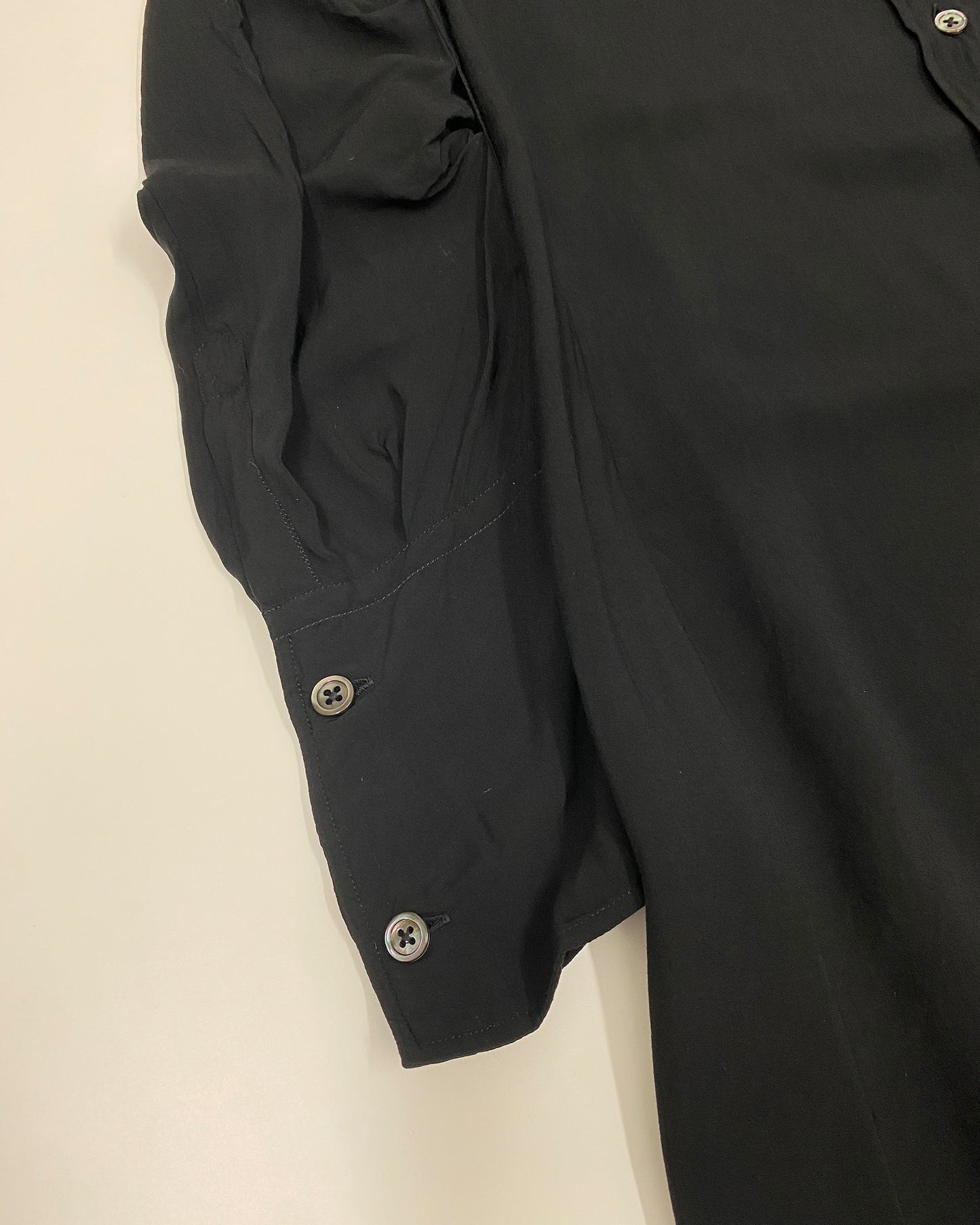 Ann Demeulemeester 2010s Rayon Shirt Short Dress Black
