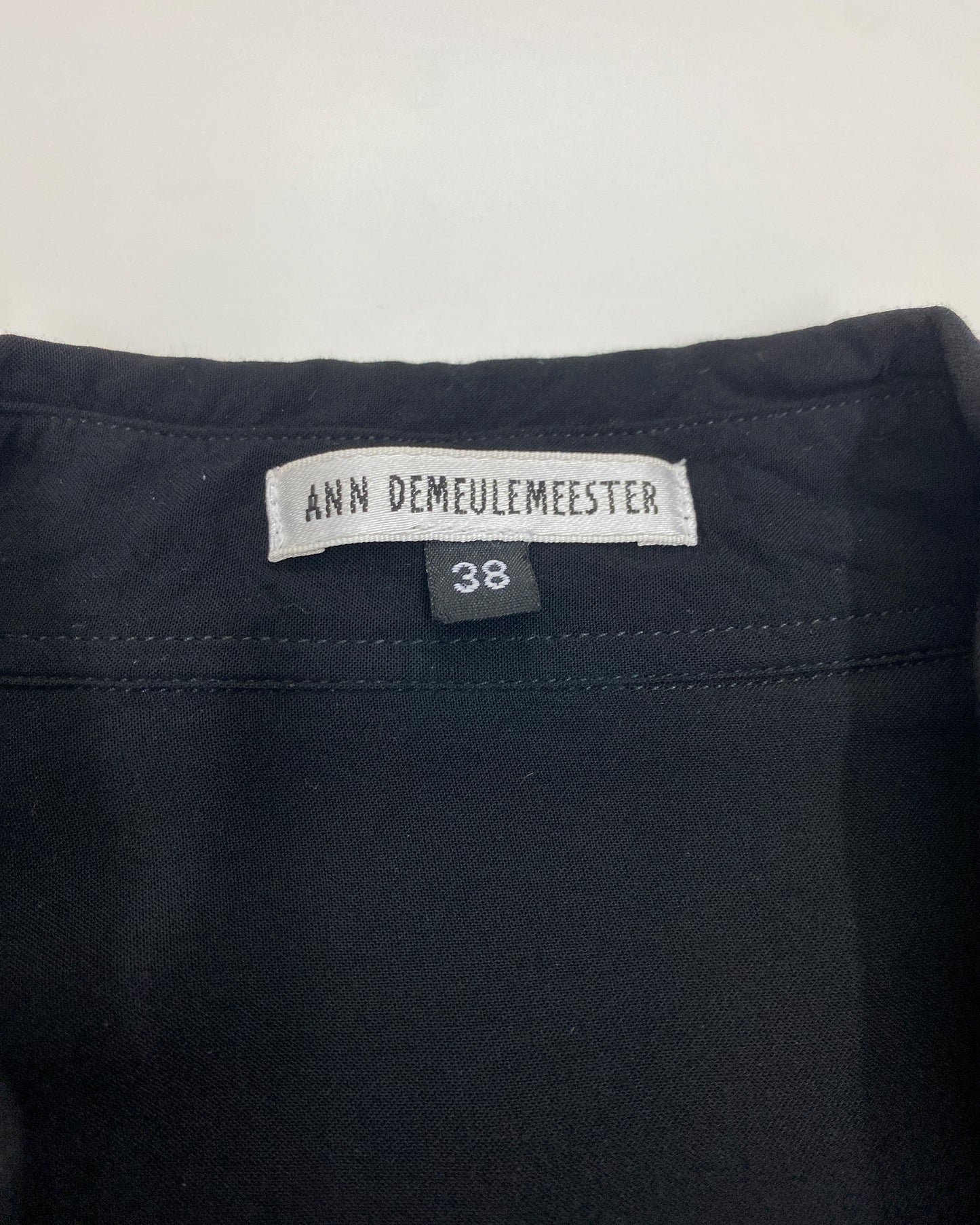 Ann Demeulemeester 2010s Rayon Shirt Short Dress Black