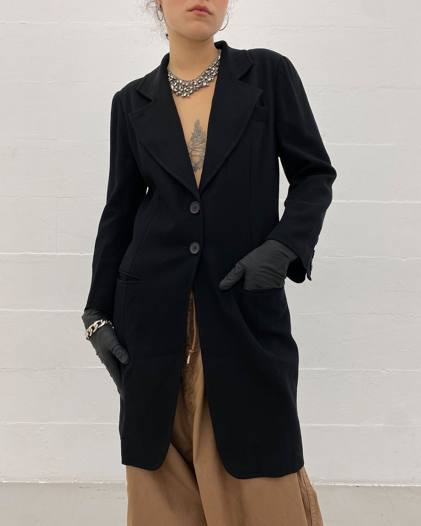 Ann Demeulemeester AW1987 Wool Coat Black
