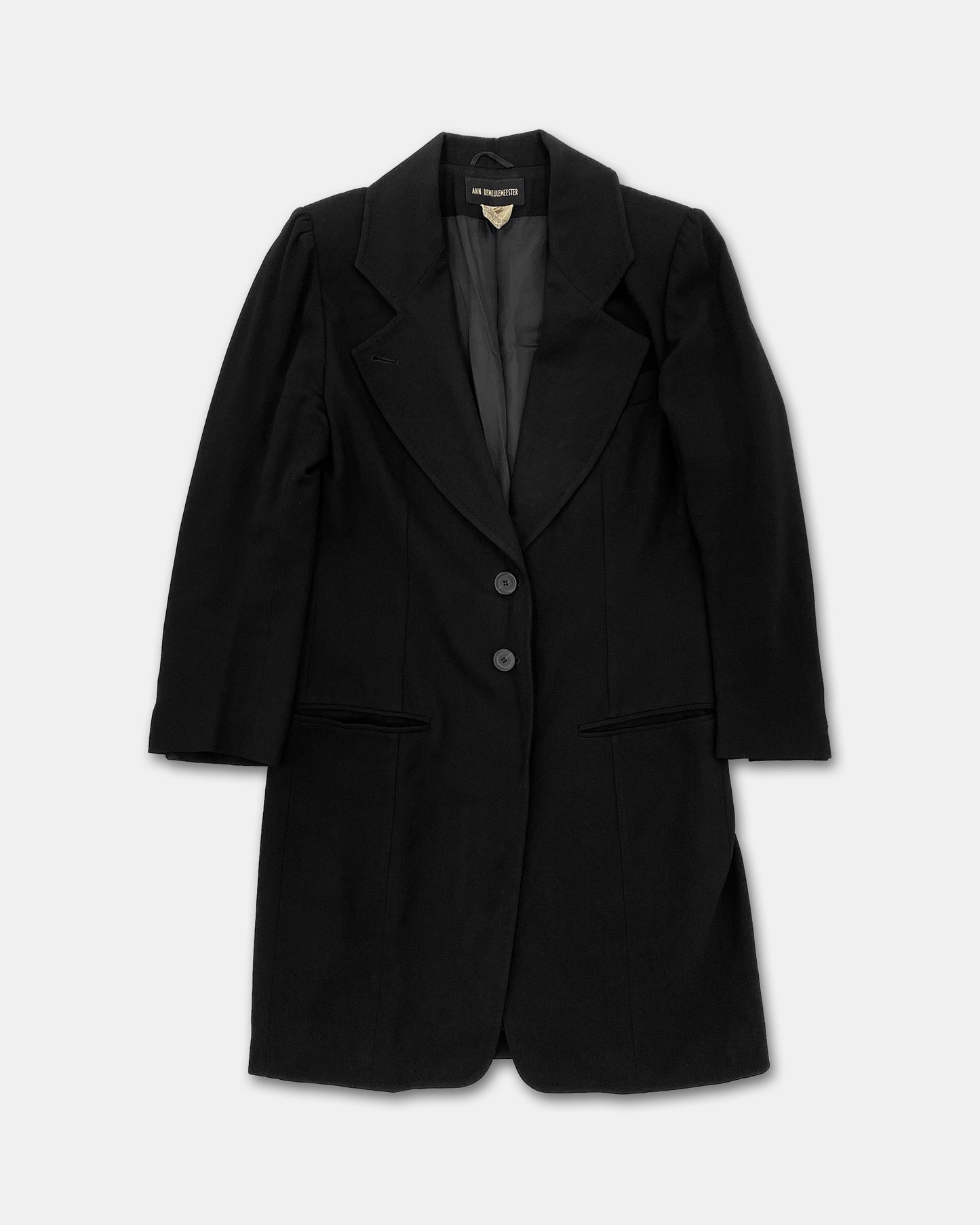 Ann Demeulemeester AW1987 Wool Coat Black