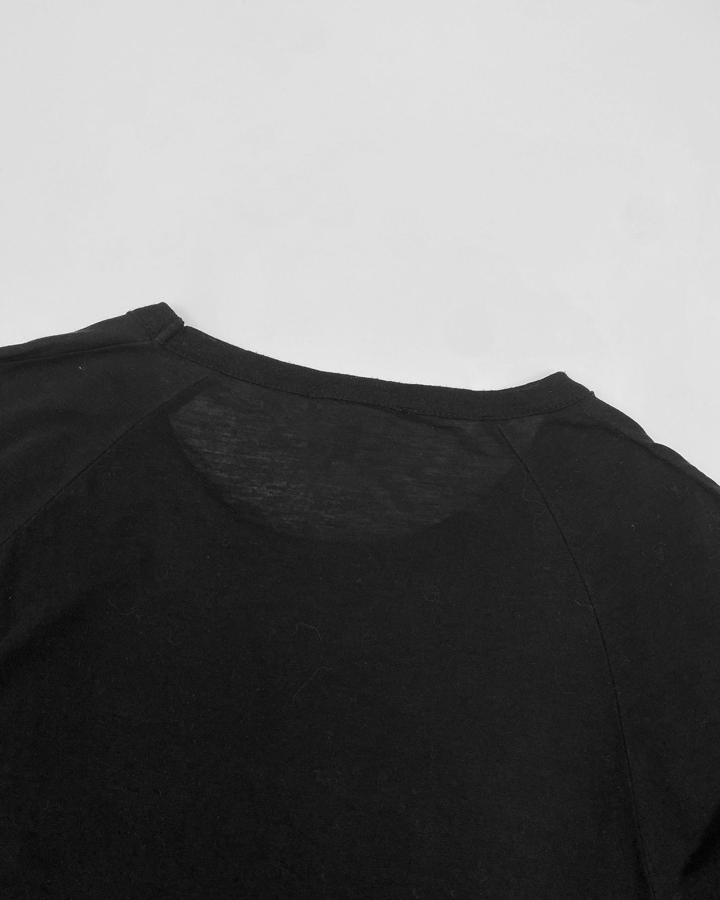 Ann Demeulemeester 1990s Creature Angel Print Longlseeve Top Black
