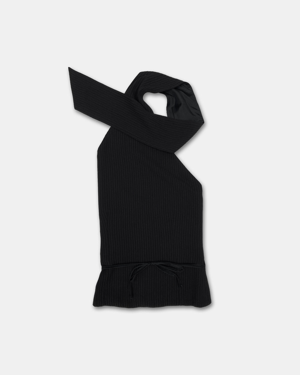 Ann Demeulemeester 1990s Pinstriped Wrap Top Black