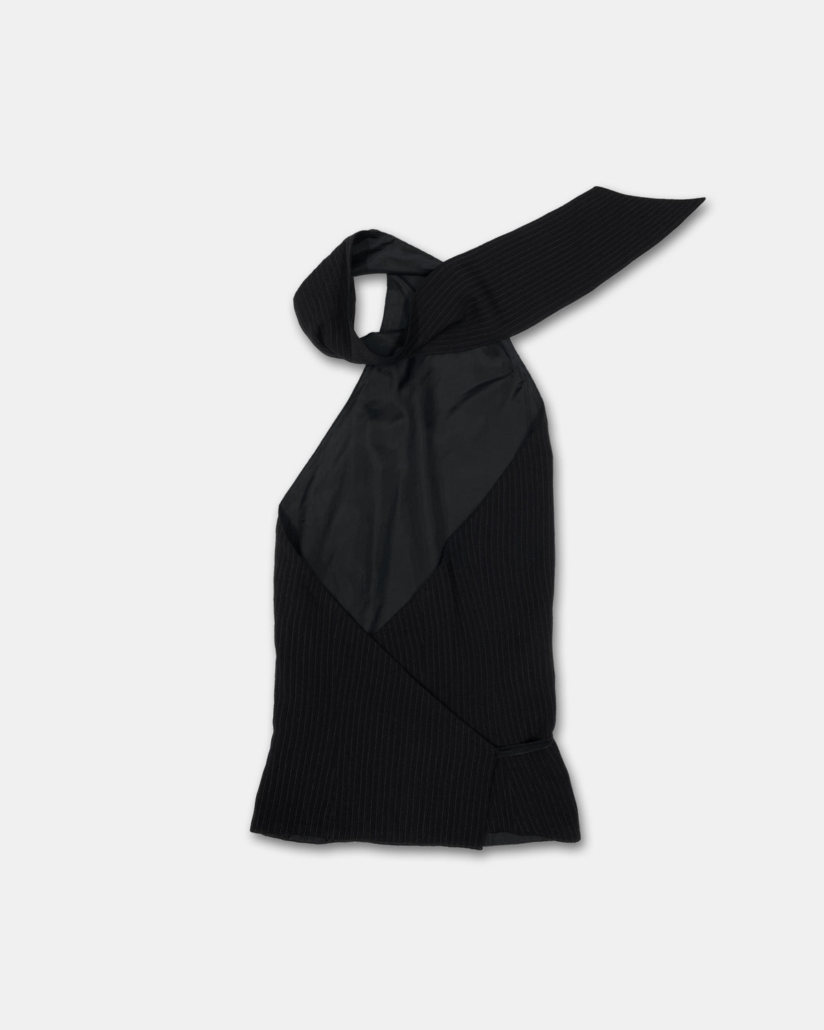 Ann Demeulemeester 1990s Pinstriped Wrap Top Black