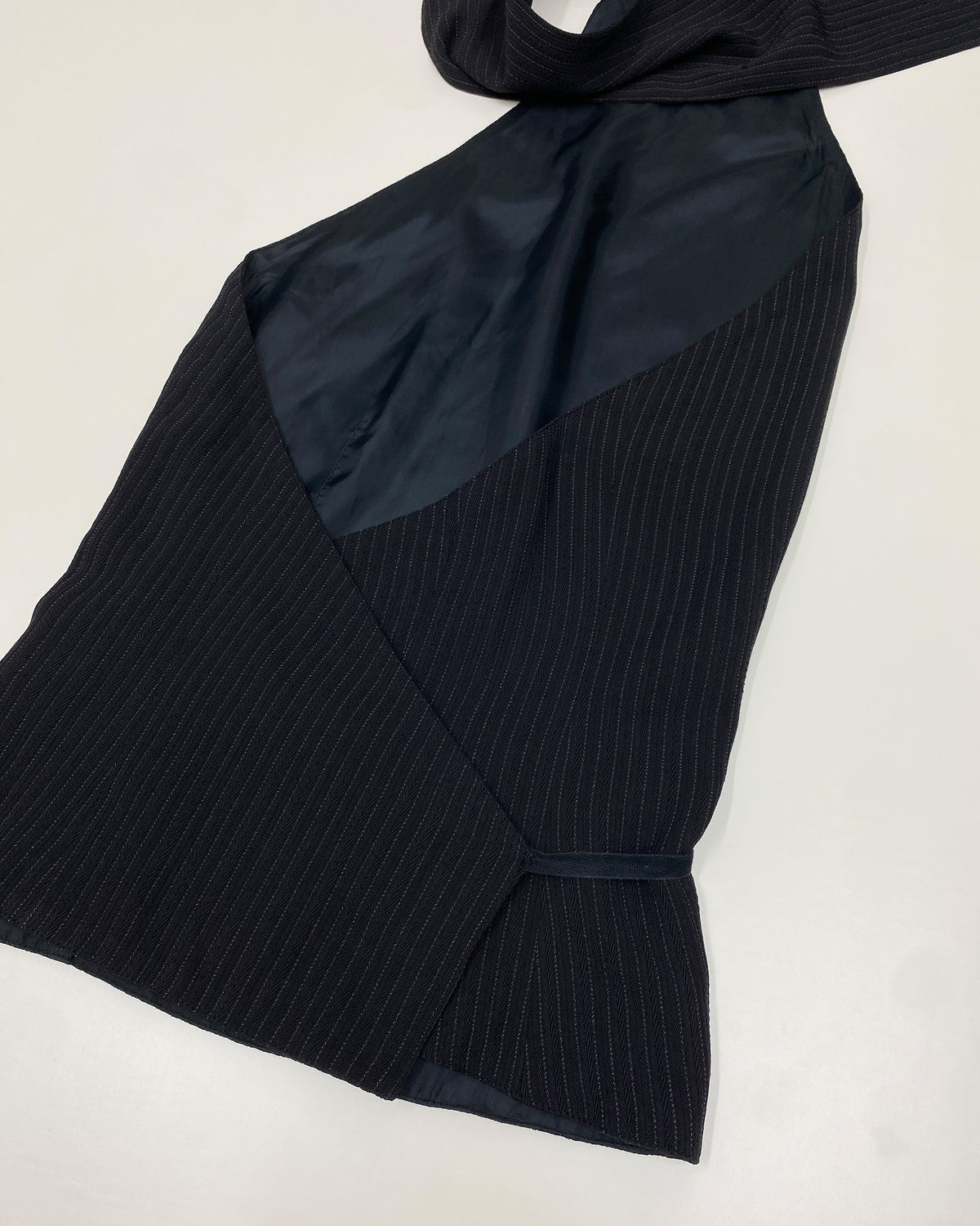 Ann Demeulemeester 1990s Pinstriped Wrap Top Black