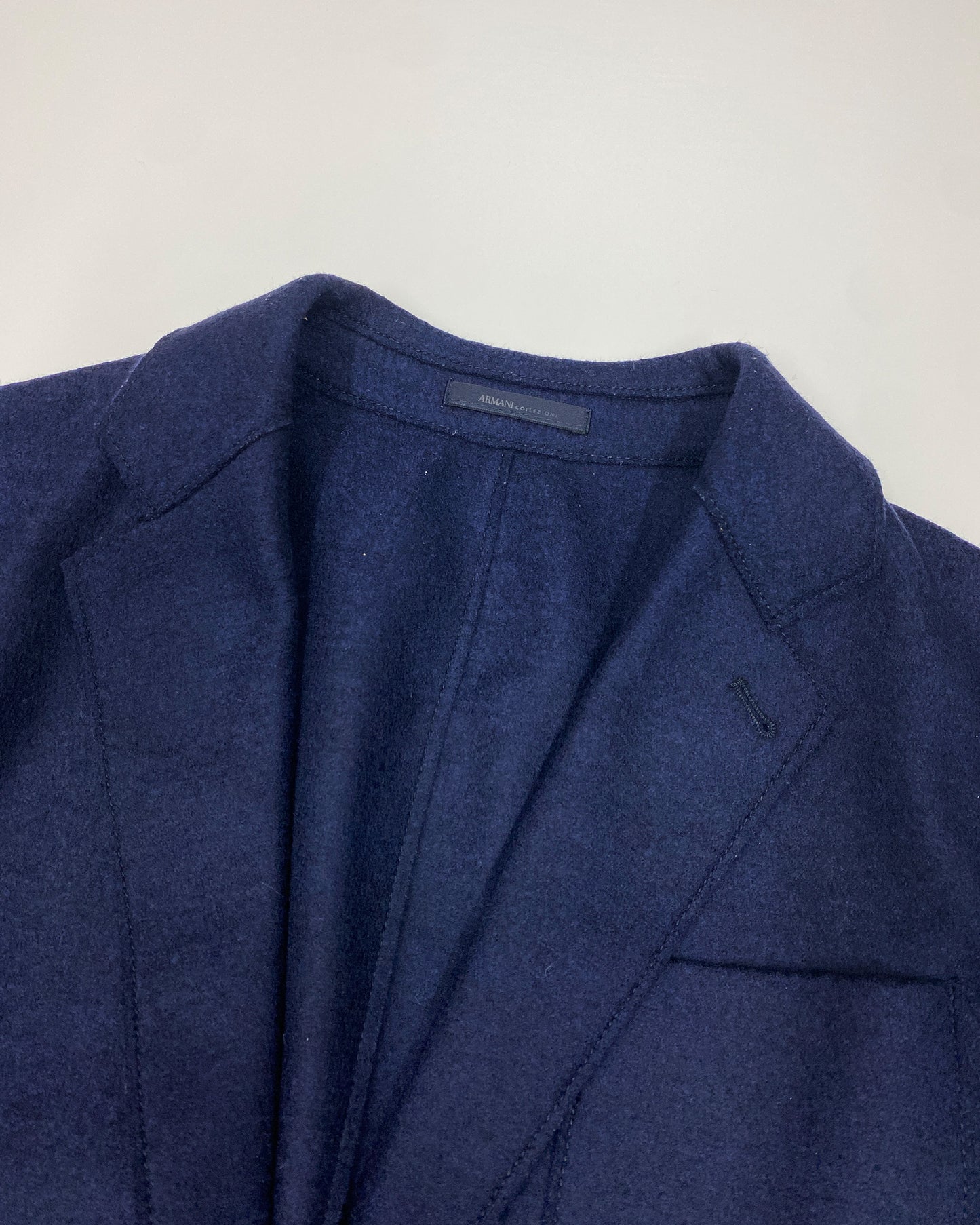 Armani Collezioni 2010s Wool Blazer Jacket Navy