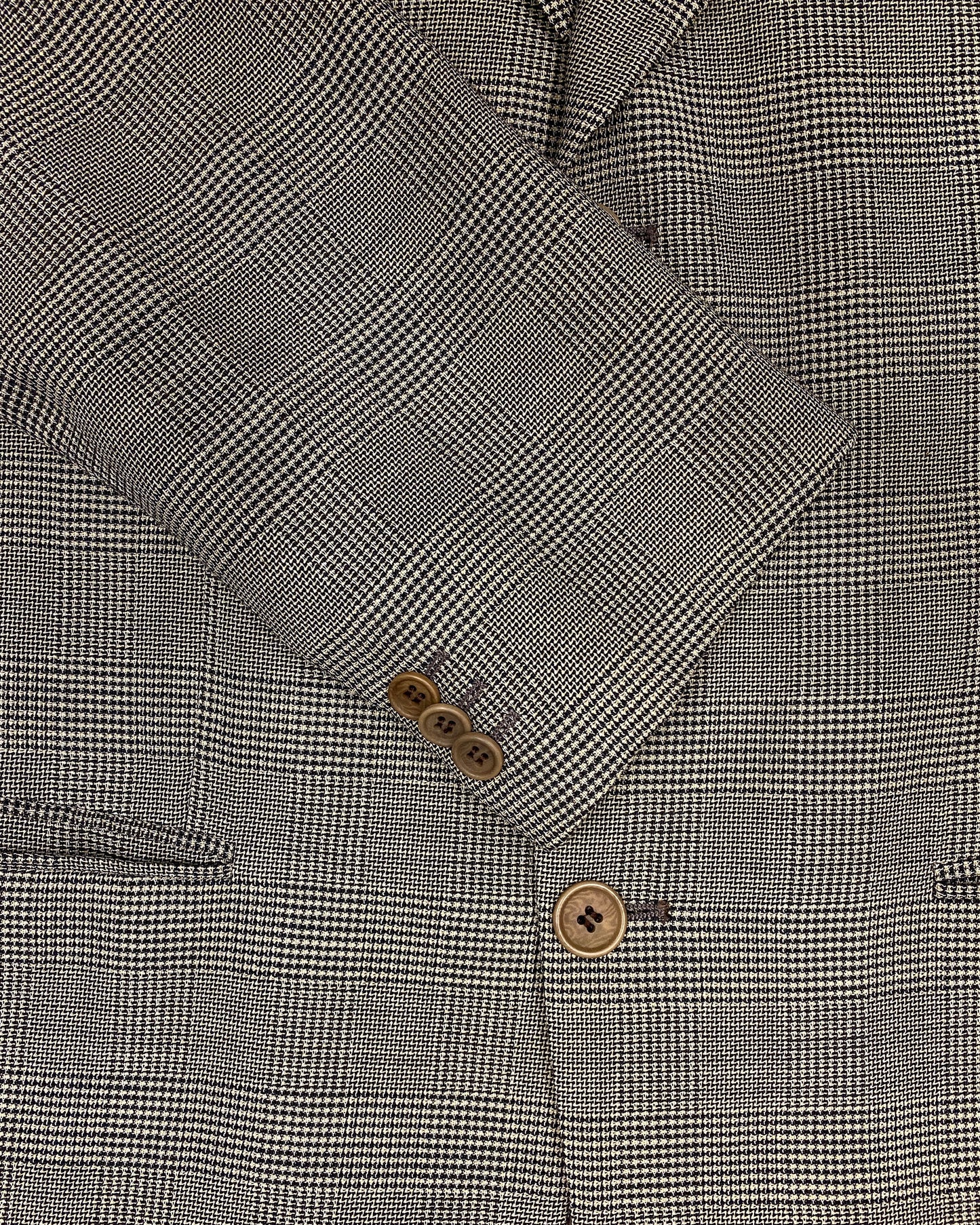 Giorgio Armani Le Collezioni 1990s Glen Checkered Blazer Jacket Grey Beige