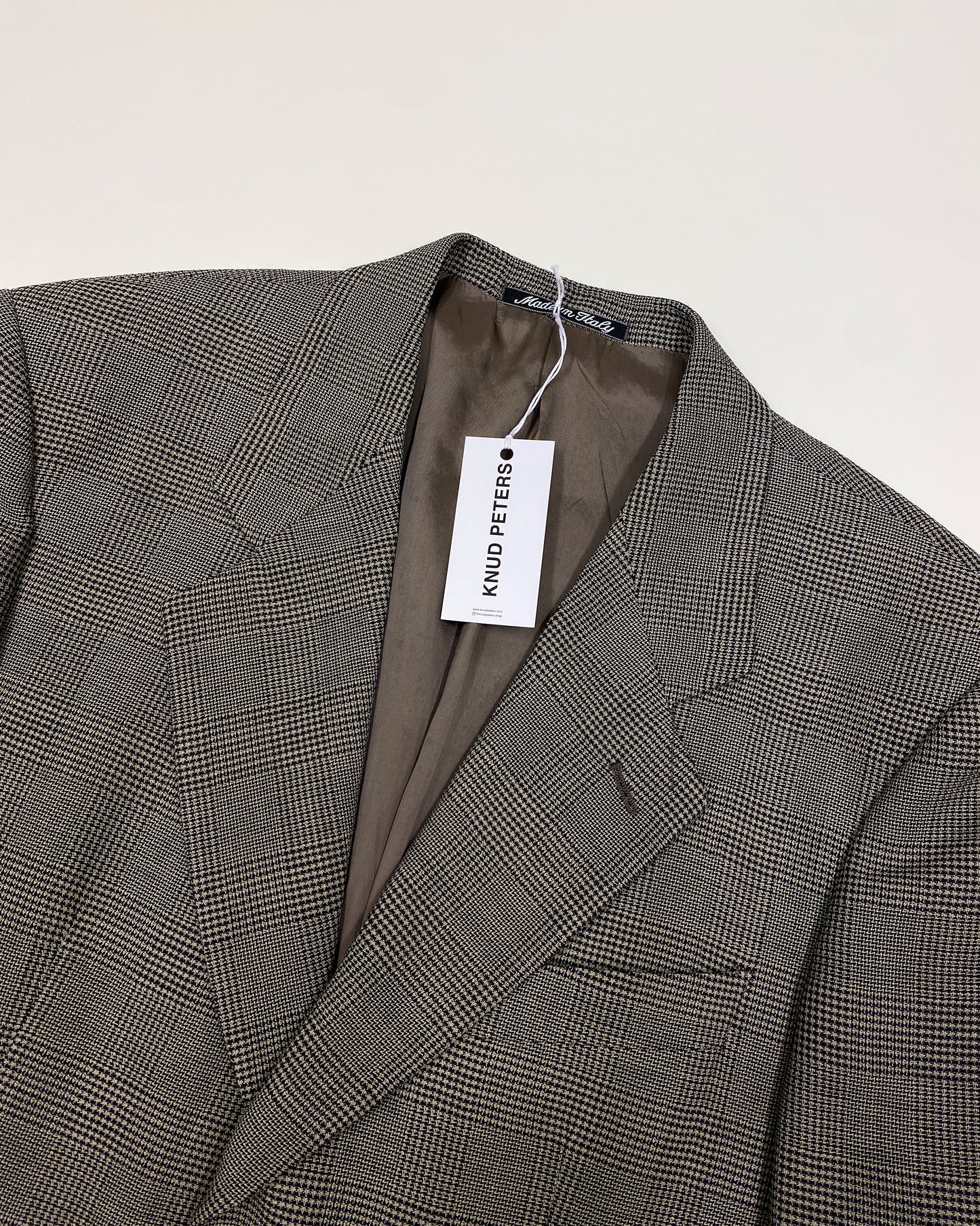 Giorgio Armani Le Collezioni 1990s Glen Checkered Blazer Jacket Grey Beige