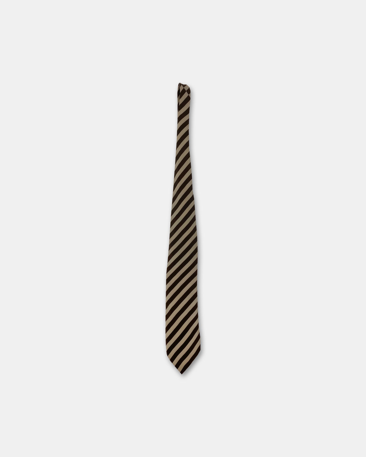 Giorgio Armani 1980s Diagonal Striped Tie Beige Brown