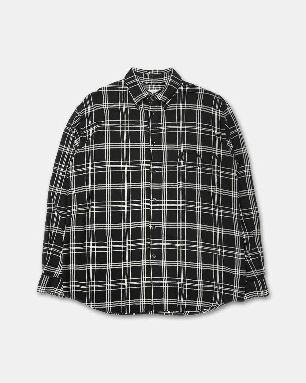 Armani Jeans 1990s Tartan Checkered Shirt Black