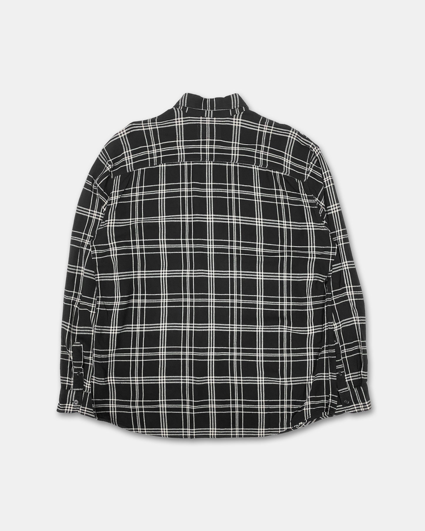 Armani Jeans 1990s Tartan Checkered Shirt Black