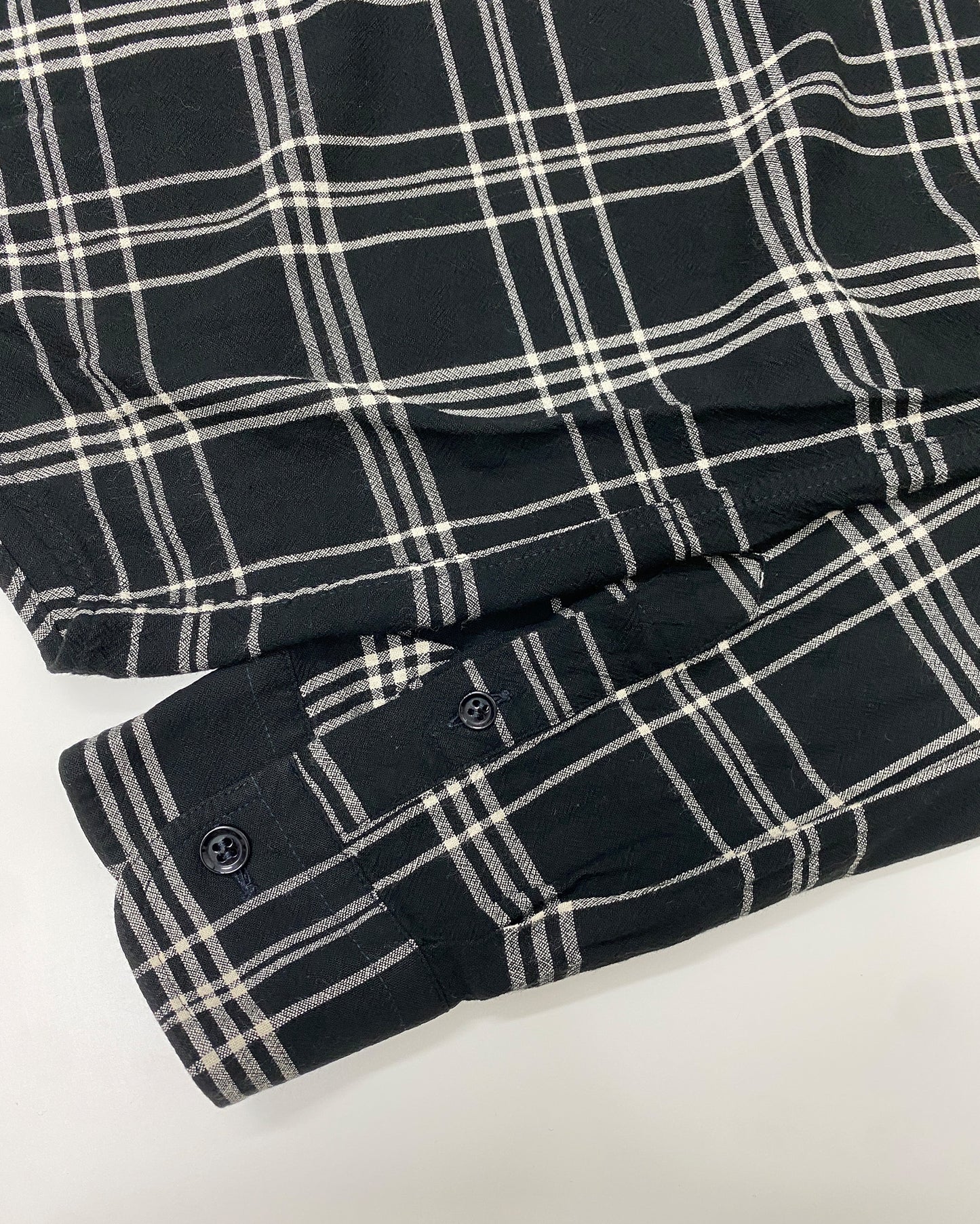 Armani Jeans 1990s Tartan Checkered Shirt Black