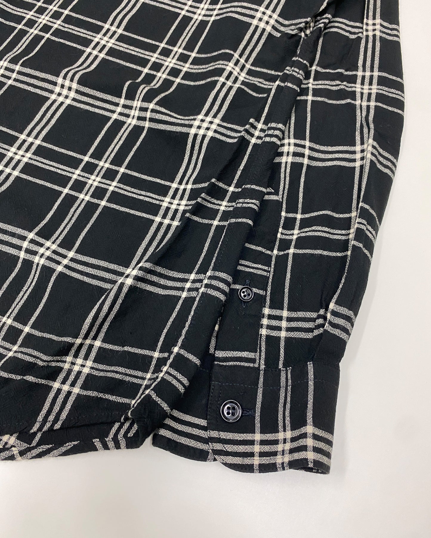 Armani Jeans 1990s Tartan Checkered Shirt Black