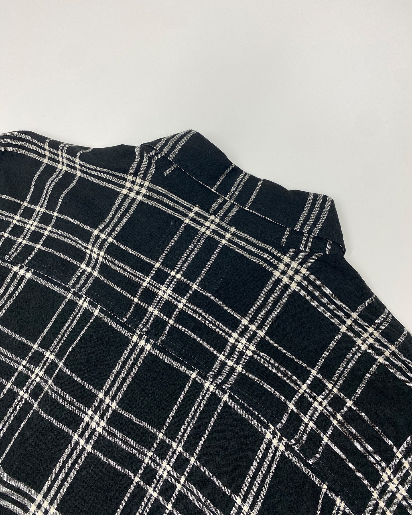 Armani Jeans 1990s Tartan Checkered Shirt Black